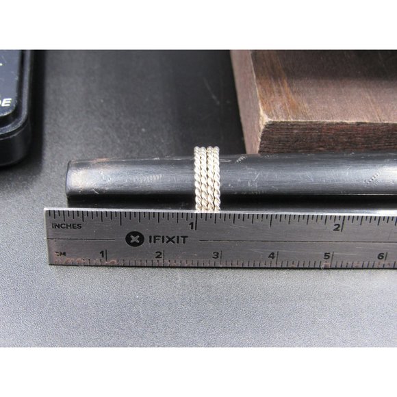 Size 2.25 Sterling Silver Cute Small Pattern Toe Band Ring - Picture 4 of 5